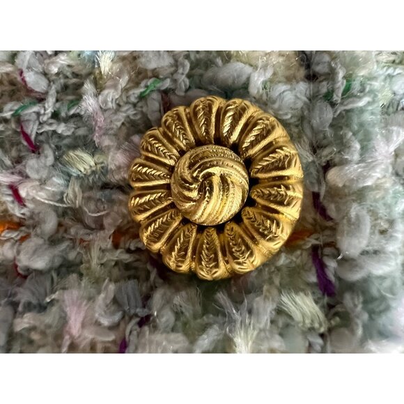 Jeannene Booher Multicolor Tweed Jacket Dress W/ Gold Buttons - Picture 8 of 10